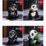 Buddha Stones Color Changing Small Cute Panda Bamboo Tea Pet Resin Home Figurine Decoration Decorations BS 12