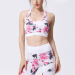 Buddha Stones 2Pcs Sunflower Flowers Leaves Print Top Pants Sports Fitness Yoga Women's Yoga Sets Women's Yoga Sets BS 45
