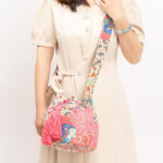 Buddha Stones Colorful Geometry Flowers Print Canvas Bucket Crossbody Bag Shoulder Bag Crossbody Bag BS 16