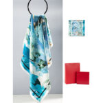 Buddha Stones Jungle Oil Painting Auspicious Clouds 100% Mulberry Silk Scarf Premium Grade 6A Double-sided Silk Neck Scarf Silk Shawl BS Land Of Mangroves