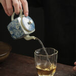 Buddha Stones Blue and White Porcelain Chinese Gongfu Tea Ceramic Kung Fu Teapot Cup Tea Filter Canister Teapot BS 5