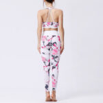 Buddha Stones 2Pcs Sunflower Flowers Leaves Print Top Pants Sports Fitness Yoga Women's Yoga Sets Women's Yoga Sets BS 48