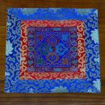 Buddha Stones Prayer Altar Mat Meditation Strength Endless Knot Vajra Man-Bcu Kalachakra Auspicious Symbols Prayer Altar BS Vajra Blue