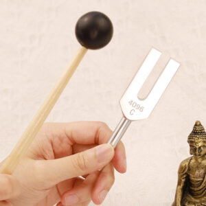Buddha Stones Tuning Fork 4096HZ Aluminum Alloy Crystal Tuning Fork with Hammer for Chakra Healing Decorations buddhastoneshop Tuning Fork