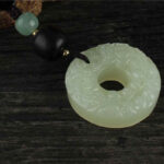 Buddha Stones PiXiu Jade Peace Buckle Abundance Wealth Key Chain Key Chain BS 11