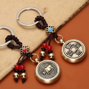 Buddha Stones 12 Chinese Zodiac Blessing Wealth Fortune Keychain Key Chain BS main