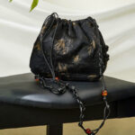 Buddha Stones Yellow Bamboo Leaves Pattern Acetate Crossbody Bag Shoulder Bag Crossbody Bag BS 1