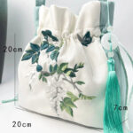 Buddha Stones Embroidered Flowers Wisteria Lily Cotton Linen Tote Crossbody Bag Shoulder Bag Handbag Crossbody Bag BS 8
