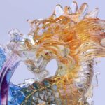 Buddha Stones Year of the Dragon Handmade Dragon Playing With Pearl Ingot Liuli Crystal Art Piece Protection Home Office Decoration Decorations BS 4