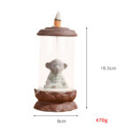 Buddha Stones Meditation Wukong Monkey King Purple Clay Windshield Lotus Backflow Smoke Fountain Incense Burner Decoration Incense Burner BS 5