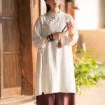 Buddha Stones Vintage Cotton Linen Blouse Women Long Sleeve Shirt Chinese Hanfu Top Long Sleeve Shirt BS 6