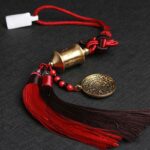 Buddha Stones Tibet Om Mani Padme Hum Prayer Wheel Nine Palace Eight Trigrams Copper Car Hanging Decoration Car Hanging Decoration BS 2