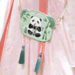 Buddha Stones Embroidery Lucky Panda Cat Shiba Inu Deer Rabbit Fox Flower Cute Animal Hanfu Bag Crossbody Bag Shoulder Bag Bag BS 8