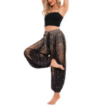Buddha Stones Peacock Feather Pattern Loose Harem Trousers Women's Yoga Pants Women's Harem Pants BS 12