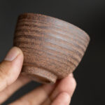 Buddha Stones Handcrafted Retro Brown Ceramic Teacup Kung Fu Tea Cup Cup BS 2