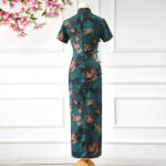 Buddha Stones Vintage Pink Flowers Print Cheongsam Dress Women's Qipao Dress Cheongsam Dresses BS 2