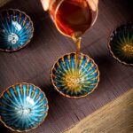 Buddha Stones Lotus Goldfish Auspicious Dragon Phoenix Ceramic Teacup Silver Inlaid Tea Cups 130ml Cup BS 2