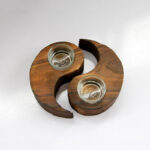 Buddha Stones Yin Yang Wood Candle Holder Meditation Rituals Use Items Candle Holder BS 3