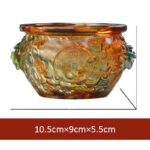 Buddha Stones Handmade Liuli Crystal Treasure Bowl Art Piece Home Decoration Decorations BS 10.5cm*9cm*5.5cm