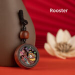Buddha Stones Year Of The Dragon Hand Painted Chinese Zodiac Rosewood Carved Calm Key Chain (Extra 30% Off | USE CODE: FS30) Key Chain BS Rooster
