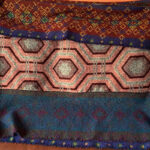 Buddha Stones Tibetan Shawl Brown Blue Red Geometric Shapes Pattern Winter Cozy Travel Scarf Wrap Tibetan Shawl BS 7
