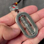 Buddha Stones Tibet Om Mani Padme Hum Prayer Wheel Peace Rotatable Car Hanging Decoration Car Hanging Decoration BS 11