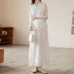 Buddha Stones Retro Prayer Zen Spiritual Meditation Practice Chiffon Clothing Women's Set Clothes BS 5