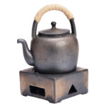 Buddha Stones Retro Brown Chinese Gongfu Tea Ceramic Kung Fu Teapot 700ml With Base Teapot BS 20