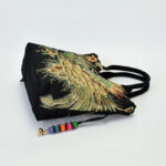Buddha Stones Peacock Double-sided Embroidery Tote Bag Shoulder Bag Crossbody Bag Bag BS 14