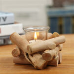 Buddha Stones Wood Candlestick Home Candle Holder Decoration Candle Holder BS 2