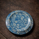Buddha Stones Vintage Blue And White Porcelain Peach Blossom Lotus Peony Ceramic Gaiwan Sancai Teacup Kung Fu Tea Cup And Saucer With Lid Cup BS 11