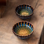 Buddha Stones Lotus Goldfish Auspicious Dragon Phoenix Ceramic Teacup Silver Inlaid Tea Cups 130ml Cup BS 5
