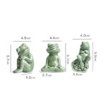 Buddha Stones Mini Small Meditation Lotus Resting Frog Ceramic Wealth Luck Home Tea Pet Figurine Decoration Decorations BS 19