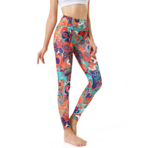 Buddha Stones Colorful Evil Eye Print Sports Exercise Fitness Leggings Women's Yoga Pants Women's Leggings BS LightCoral XL(Fit for US8-10; UK/AU12-14; EU40-42)
