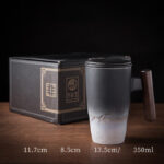 Buddha Stones Vintage Mountain Sea Ceramic Teacup Tea Cups Cup BS 11.7cm*8.5cm*13.5cm*350ml