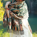 Buddha Stones Tibetan Flowers Leaves Branch Design Tassel Shawl Cozy Travel Scarf Wrap Tibetan Shawl BS 29