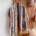 Buddha Stones Tibetan Flower Branch Tassel Shawl Cozy Travel Scarf Wrap Tibetan Shawl BS 10