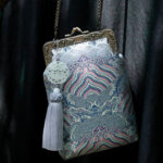 Buddha Stones Small Blue Ocean Waves Metal Chain Crossbody Bag Shoulder Bag Cellphone Bag Crossbody Bag BS 8