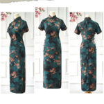 Buddha Stones Vintage Pink Flowers Print Cheongsam Dress Women's Qipao Dress Cheongsam Dresses BS 10