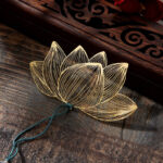 Buddha Stones Lotus Flower New Beginning Metal Brass Hollow Bookmark Bookmarks BS 2