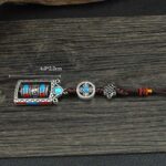 Buddha Stones Six True Words Prayer Wheel Rotation Knot Blessing Keychain Decoration Decorations BS 14