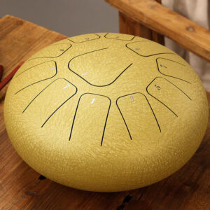 Buddha Stones Steel Tongue Drum Sound Healing Mindfulness Meditation Yoga Drum Kit 11 Note 8 Inch Tongue Drum BS Gold