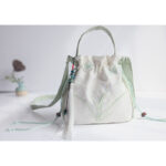 Buddha Stones Handmade Embroidered Flowers Canvas Tote Shoulder Bag Handbag Bag BS 15