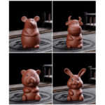Buddha Stones Chinese Zodiac Purple Clay Wealth Ceramic Tea Pet Home Figurine Decoration Decorations BS 22