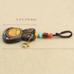 Tibet Ebony Five God of Wealth Thangka Key Chain Key Chain BS 13