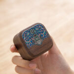Buddha Stones Retro Handmade Black Walnut Wood Ring Jewelry Storage Box Leaf Wooden Gift Box Jewelry Storage Box BS 3
