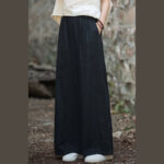 Buddha Stones Retro Wide Leg Pants Casual Women's Yoga Pants With Pockets Wide Leg Pants BS 21