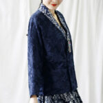 Buddha Stones Flower Jacquard V-Neck Long Sleeve Jacket 3