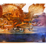 Buddha Stones Handmade Multicolored Dragon Liuli Crystal Art Piece Protection Home Office Decoration Decorations BS 10