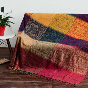 Buddha Stones Tibetan Floral Pattern Hand-Dyed Craftsman Blanket Blanket BS 220*260cm
